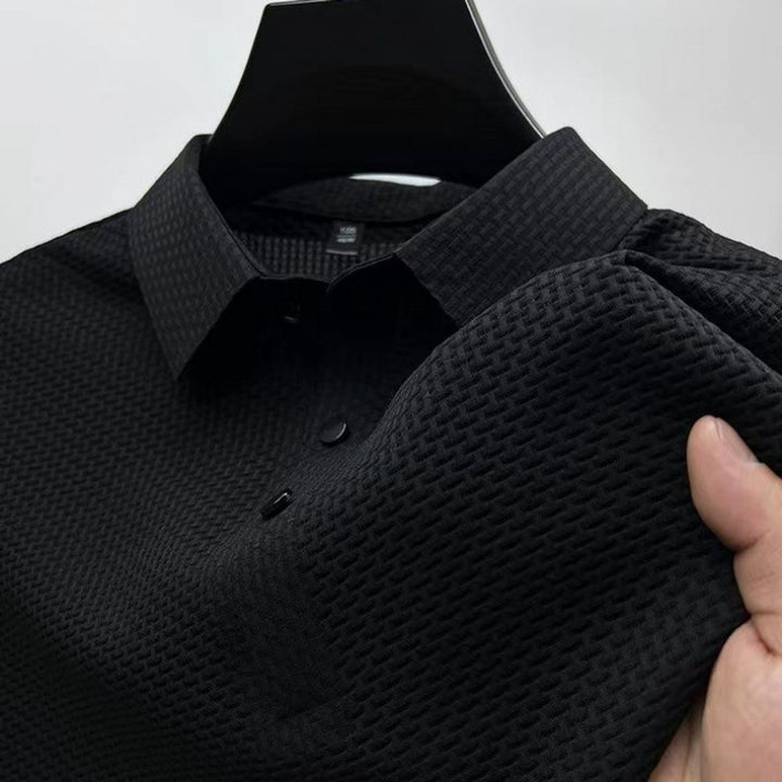 Mens Silk Mesh Collar T-shirt