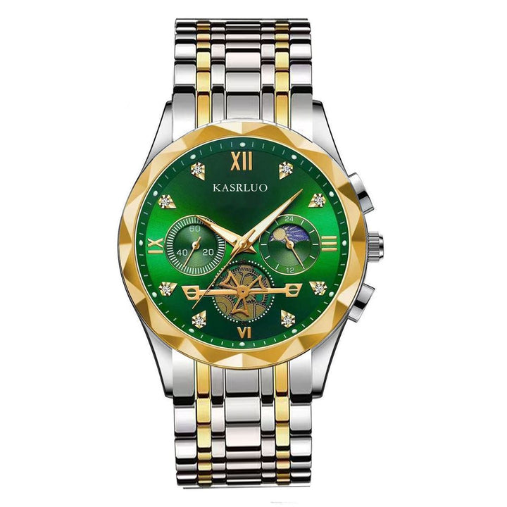 KASRLUO Six Pin Chronograph Mens Multifunction Quartz Watch