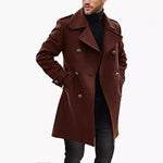 Mens Woolen Warm Thickened Long Coat