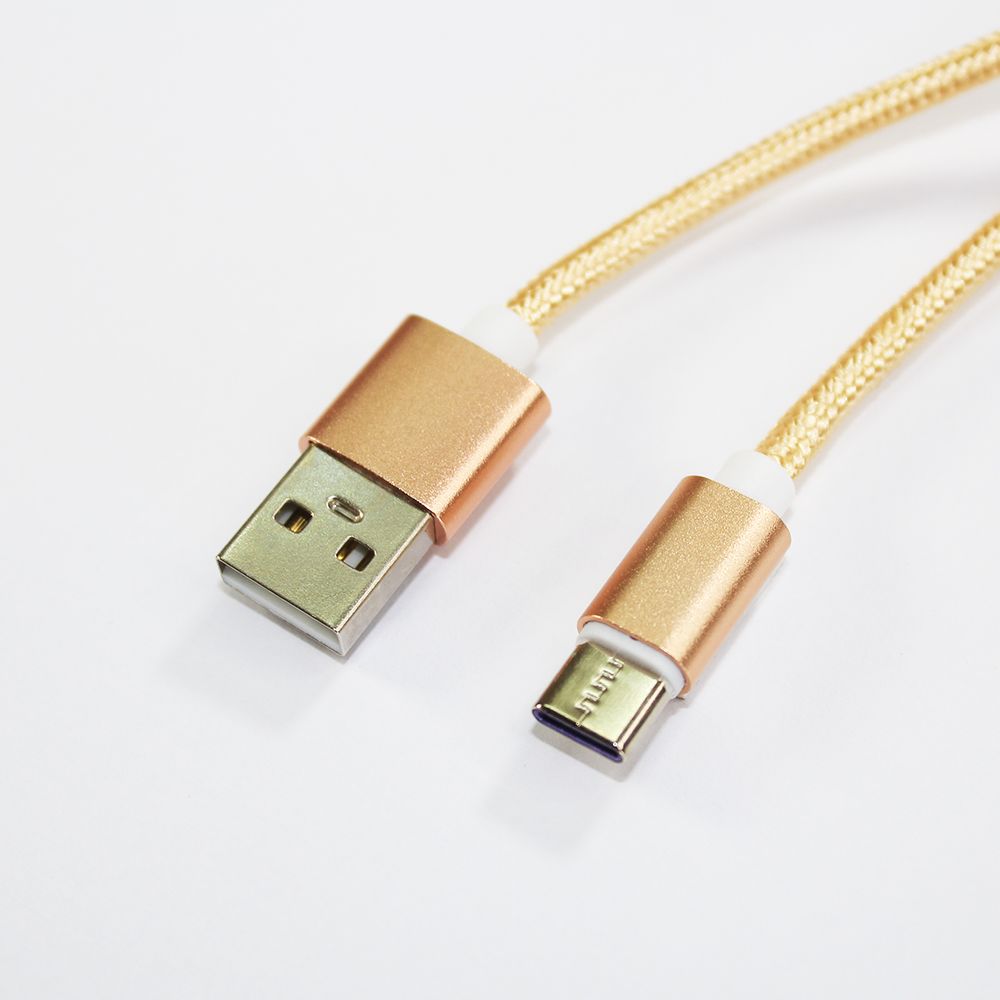 Braided Thread Cable 5A Type C USB Charging Gold