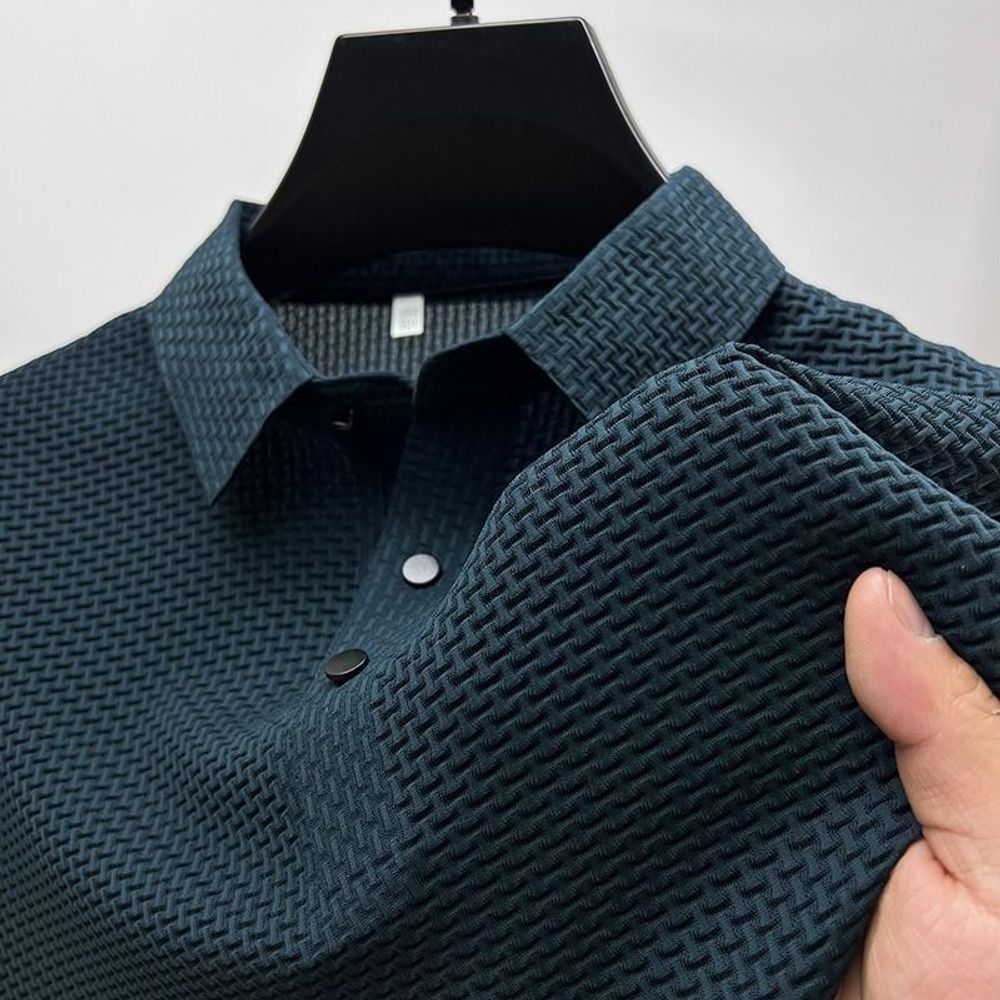 Mens Silk Mesh Collar T-shirt