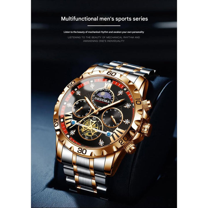 DEDIMA Mens Luminous Flywheel Quartz Watch