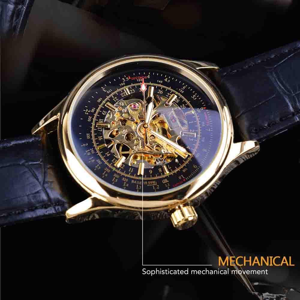 FORSINING Men's Retro Golden Watch