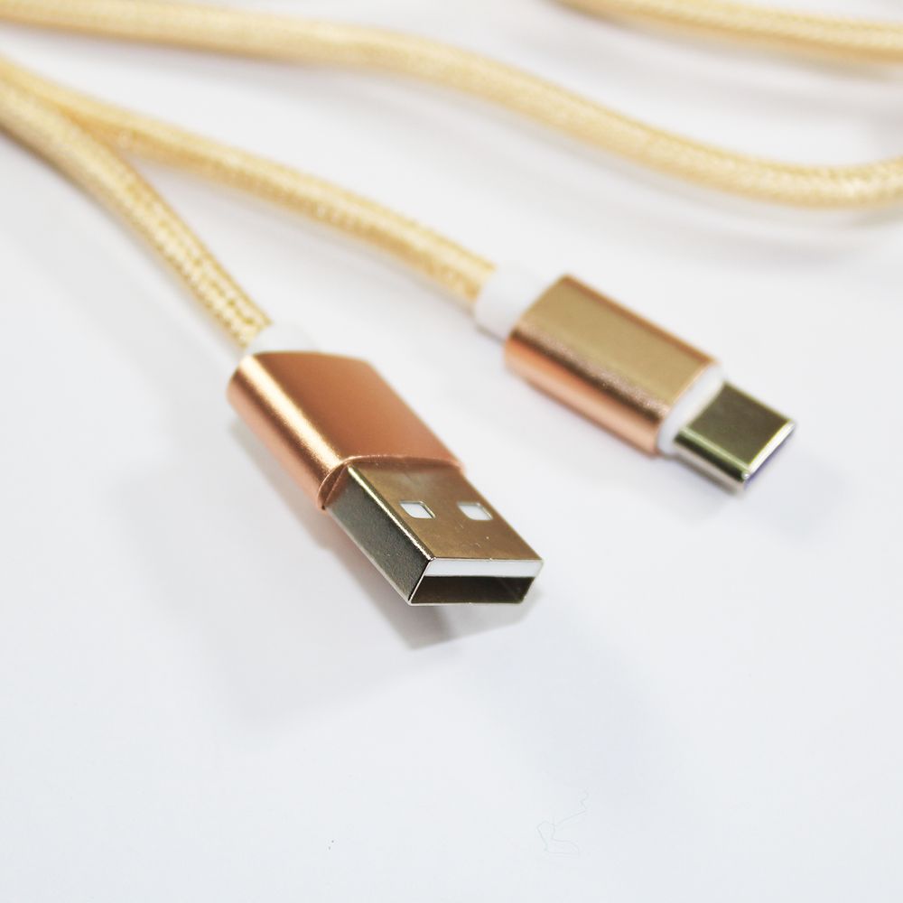 Braided Thread Cable 5A Type C USB Charging Gold