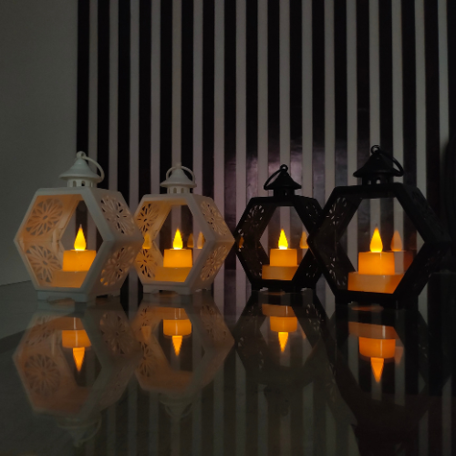 LED Hexagonal Candle Light Lantern