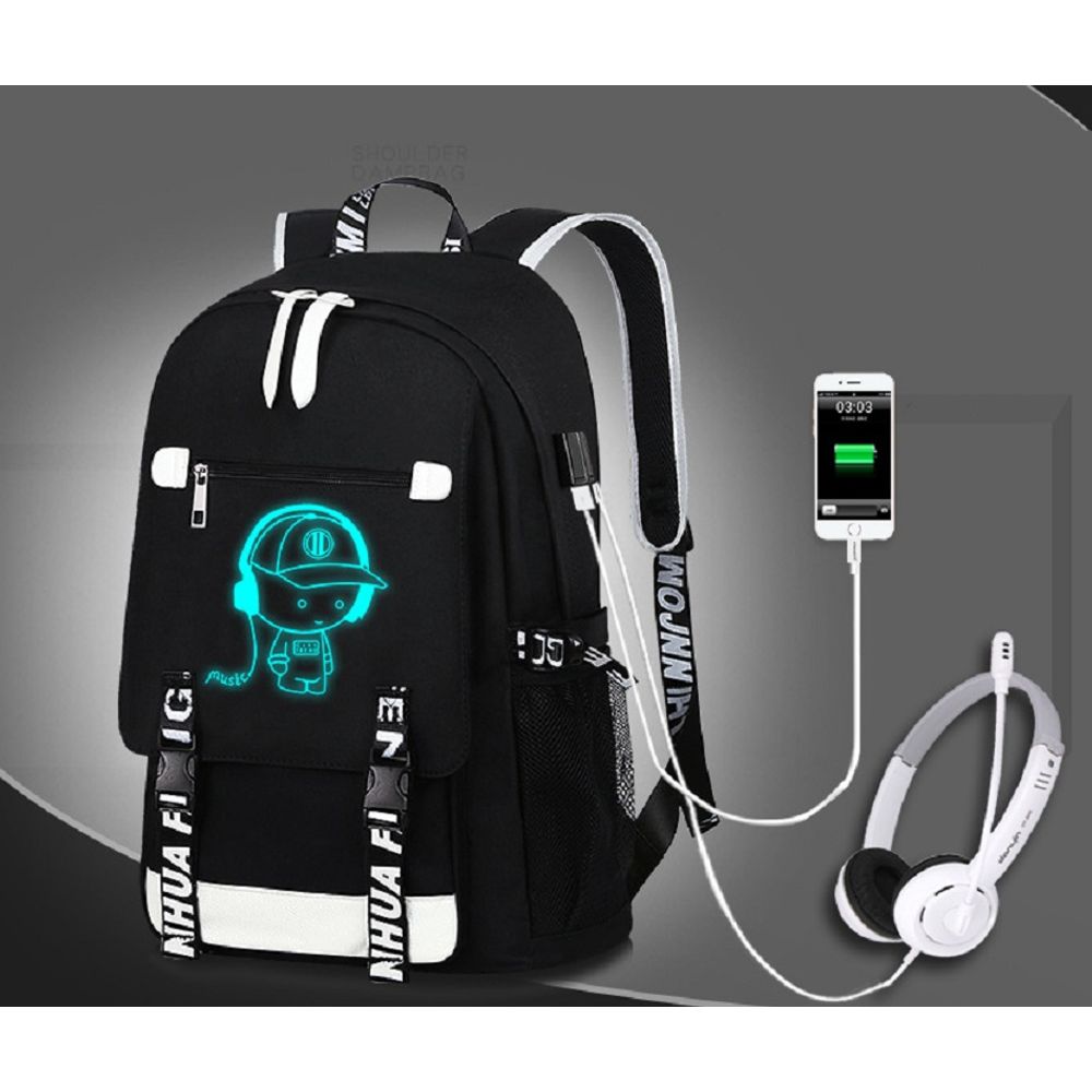 Anime Luminous Backpack with USB Charging Port