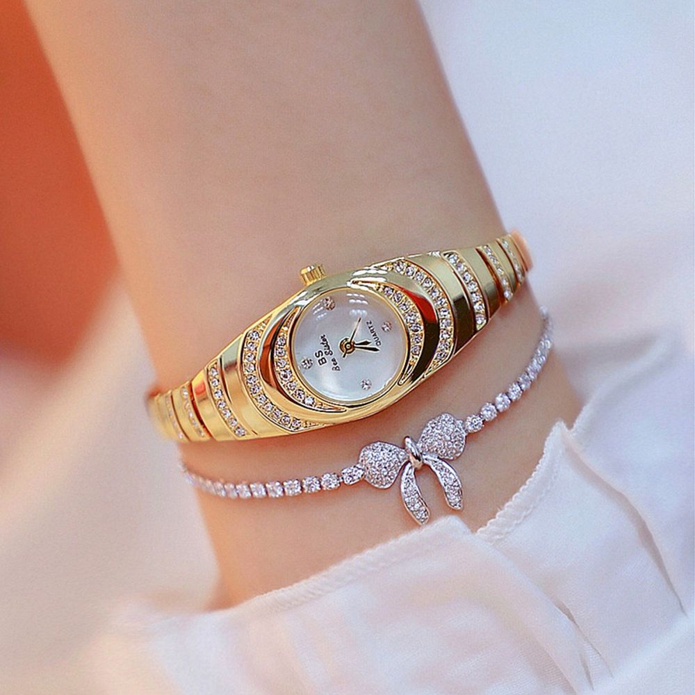 2pcs/set Watch + Bangle for Women Charm Bracelet Iced Out Watch for Women  Hip Hop Luxury Gold Watch Set Jewelry Set Gift Relojes - AliExpress