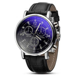 Mens Analog faux Leather Quartz Watch